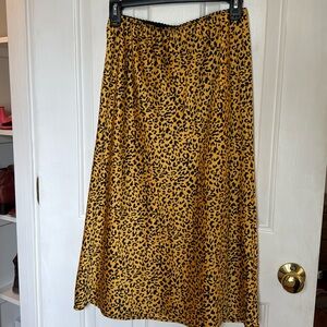3/$15 Cheetah Print Midi Satin Skirt